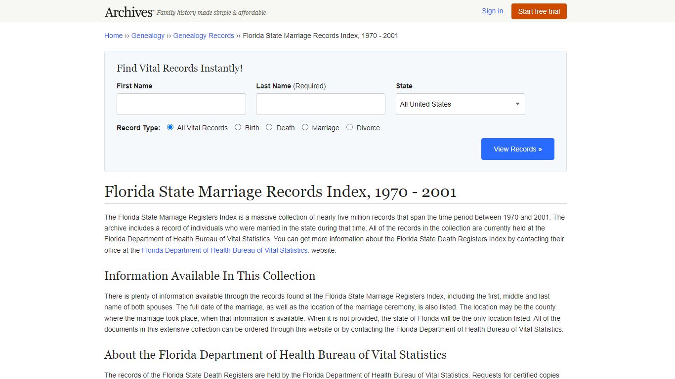 Florida State Marriage Records | Search Collections & Indexes